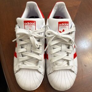 Adidas Kids' White and Red Sneakers